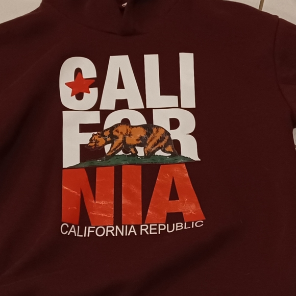 4/$60 New Burgundy California Hoodie - Size Small - Picture 7 of 8